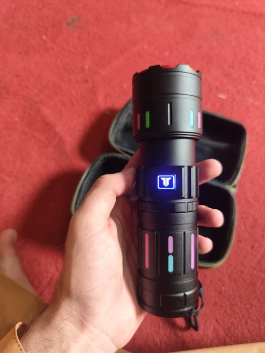 🔦 Tactical LED Flashlight Kit With Portable Green Hard Case 🌟🔋